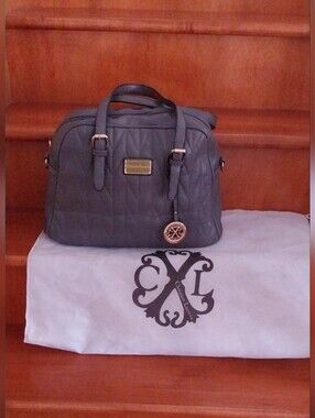 Christian Lacroix Quilted Satchel Handbag in Dark Gray